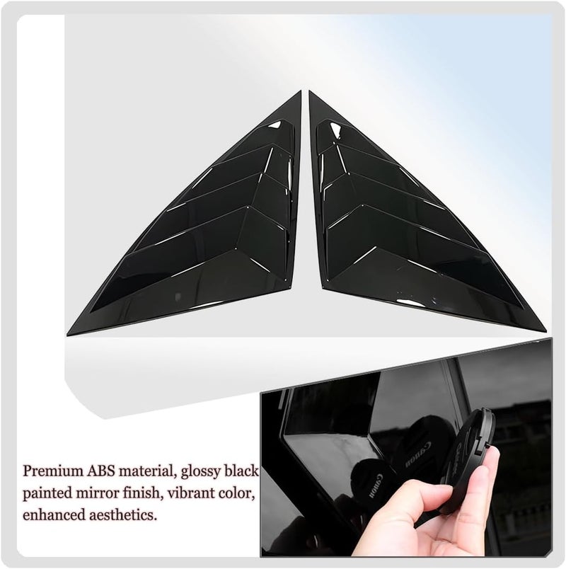 MUXEE 2Pcs Rear Side Window Louvers Air Vent Scoop Shades Cover Blinds Trim for Hyundai Tucson 2022 2023 2024 2025 - ABS Bright Black Sport Interior Accessories（NOT FIT Tucson nline） - Image 5